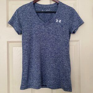 Under Armour Short Sleeve V Neck in Heather Gray, XS